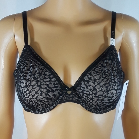 Calvin Klein Running Leopard Demi Bra QF5390 - Picture 2 of 5